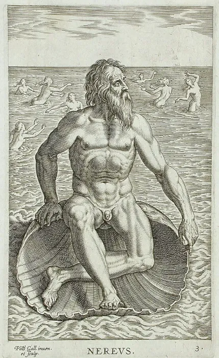 Framed Print : Nereus, 1586. Creator: Philip Galle Framed Print : Nereus, 1586. Creator: Philip Galle