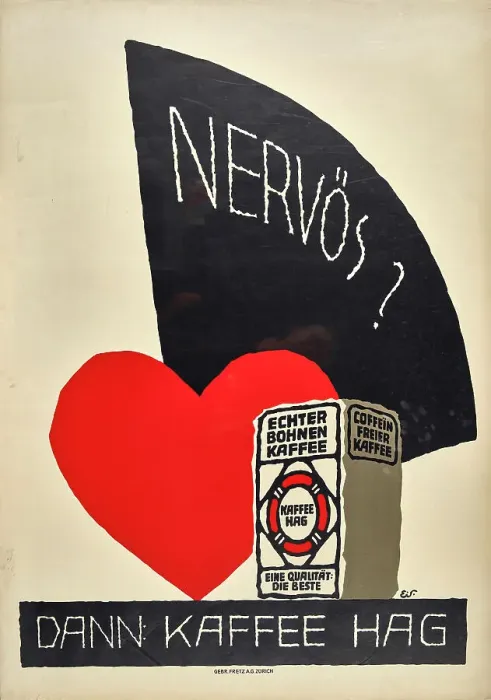 Framed Print : Nervous? Drink Hag coffee, c1932. Creator: Scotland; Eduard (1885-1945) Framed Print : Nervous? Drink Hag coffee, c1932. Creator: Scotland; Eduard (1885-1945)