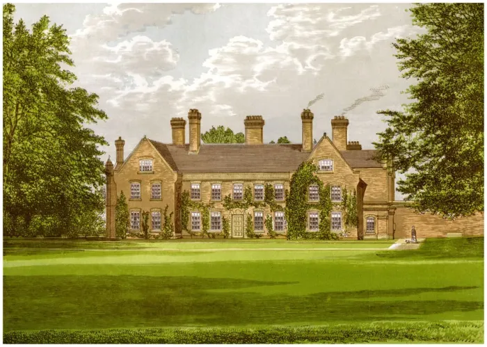 Framed Print : Nether Hall, Suffolk, home of the Greene family, c1880 Framed Print : Nether Hall, Suffolk, home of the Greene family, c1880