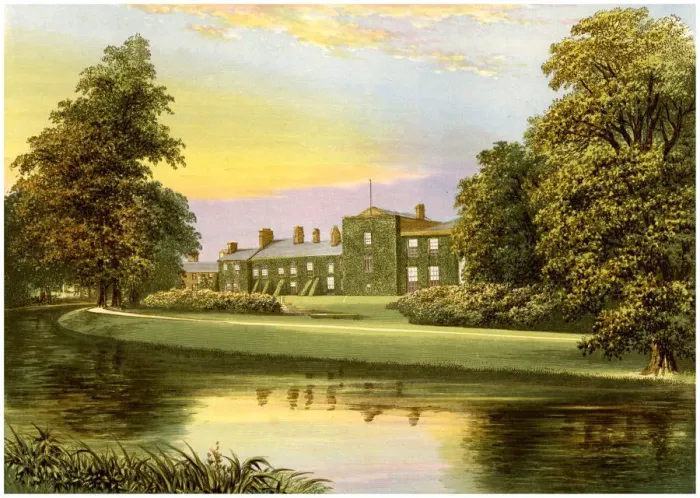 Framed Print : Netherhall, Cumbria, home of the Pocklington-Senhouse family, c1880 Framed Print : Netherhall, Cumbria, home of the Pocklington-Senhouse family, c1880
