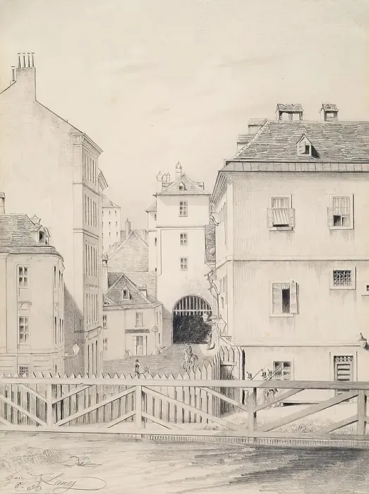 Framed Print : The Neutor in Vienna, 1860. Creator: Heinrich Lang Framed Print : The Neutor in Vienna, 1860. Creator: Heinrich Lang