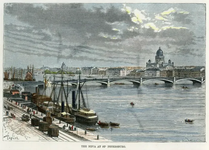 Framed Print : The Neva at St Petersburg, Russia, c1880 Framed Print : The Neva at St Petersburg, Russia, c1880