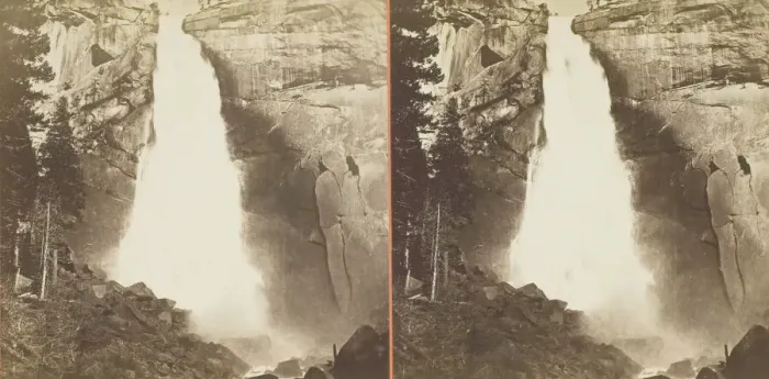Framed Print : The Nevada Fall, 700 ft. Yosemite, 1861 / 76. Creator: Carleton Emmons Watkins Framed Print : The Nevada Fall, 700 ft. Yosemite, 1861 / 76. Creator: Carleton Emmons Watkins