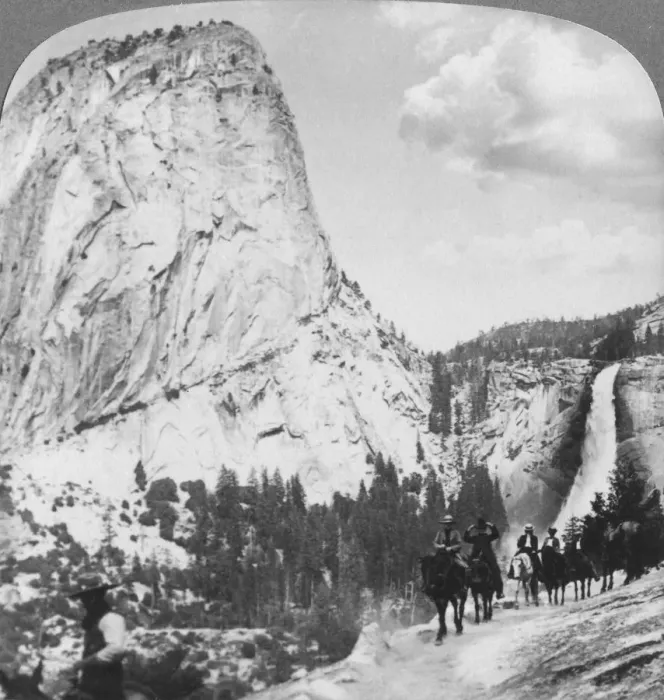 Framed Print : Nevada Falls and Liberty Cap from a trail, Yosemite Valley, California, USA, 1902. Artist: Underwood & Underwood Framed Print : Nevada Falls and Liberty Cap from a trail, Yosemite Valley, California, USA, 1902. Artist: Underwood & Underwood