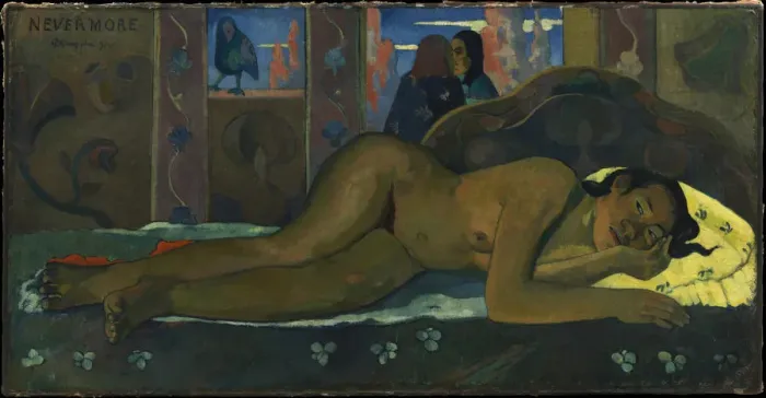 Framed Print : Nevermore, 1897. Creator: Gauguin, Paul Eugene Henri (1848-1903) Framed Print : Nevermore, 1897. Creator: Gauguin, Paul Eugene Henri (1848-1903)