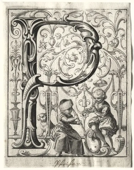 Framed Print : New ABC Booklet: P, 1627. Creator: Lucas Kilian (German, 1579-1637) Framed Print : New ABC Booklet: P, 1627. Creator: Lucas Kilian (German, 1579-1637)
