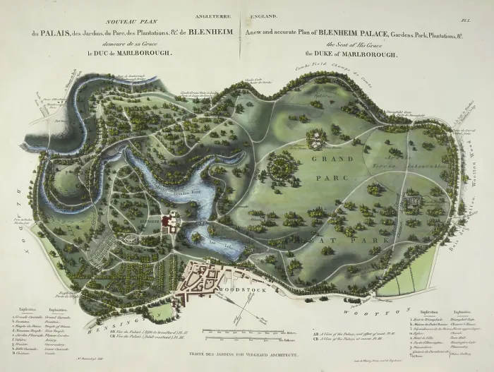 Framed Print : A new and accurate plan of Blenheim Palace, 1835. Creator: Unknown Framed Print : A new and accurate plan of Blenheim Palace, 1835. Creator: Unknown