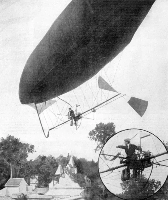 Framed Print : The new airship of Alberto Santos-Dumont, 30th September 1900 Framed Print : The new airship of Alberto Santos-Dumont, 30th September 1900