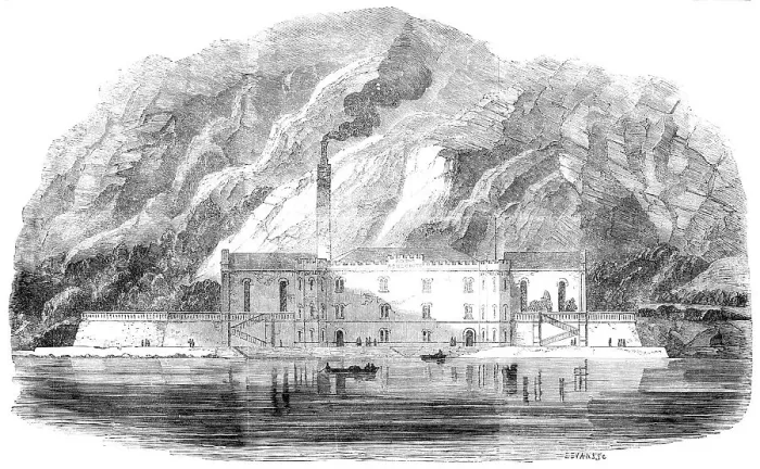 Framed Print : New Aqueduct at Trieste - the Machine Rooms, 1856. Creator: Edmund Evans Framed Print : New Aqueduct at Trieste - the Machine Rooms, 1856. Creator: Edmund Evans
