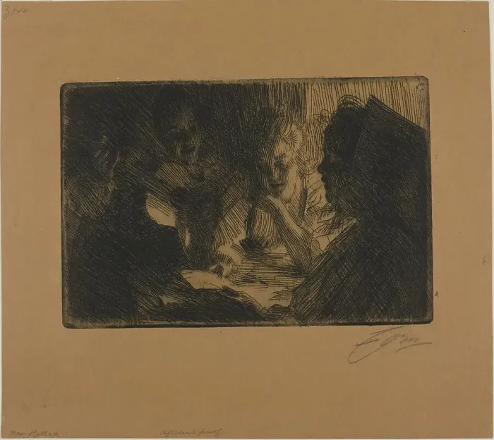 Framed Print : The New Ballad, 1903. Creator: Anders Leonard Zorn Framed Print : The New Ballad, 1903. Creator: Anders Leonard Zorn