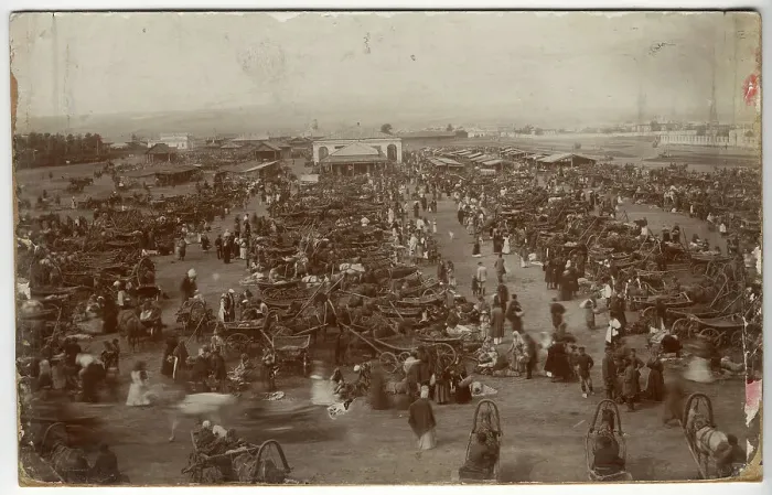 Framed Print : New Bazaar Square at the height of trade, 1865. Creator: Unknown Framed Print : New Bazaar Square at the height of trade, 1865. Creator: Unknown