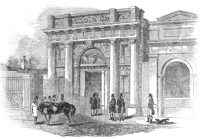 Framed Print : New Betting Room, Newmarket, 1845. Creator: Unknown Framed Print : New Betting Room, Newmarket, 1845. Creator: Unknown