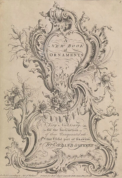 A New Book of Ornaments, Very Necessary for the Instruction of Those Unacquainted W... before 1753. Creator: Henry Copland
