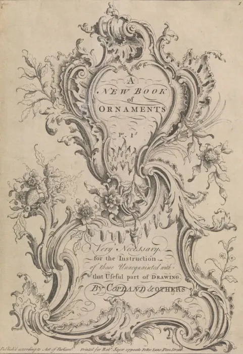 Framed Print : A New Book of Ornaments, Very Necessary for the Instruction of Those Unacquainted W... before 1753. Creator: Henry Copland Framed Print : A New Book of Ornaments, Very Necessary for the Instruction of Those Unacquainted W... before 1753. Creator: Henry Copland