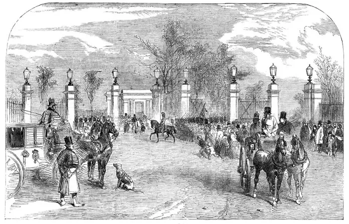 Framed Print : New Buckingham-Gate, St. James's Park, 1857. Creator: Unknown Framed Print : New Buckingham-Gate, St. James's Park, 1857. Creator: Unknown
