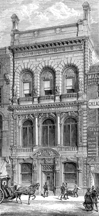 Framed Print : The new building of the Art-Union of London, 1880. Creator: Unknown Framed Print : The new building of the Art-Union of London, 1880. Creator: Unknown