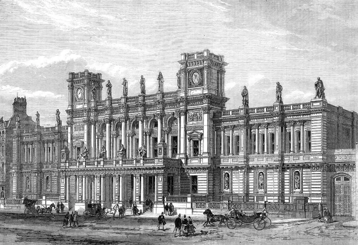 Framed Print : New buildings of the London University, Burlington Gardens, opened by the Queen on Wednesday, 1870. Creator: Unknown Framed Print : New buildings of the London University, Burlington Gardens, opened by the Queen on Wednesday, 1870. Creator: Unknown