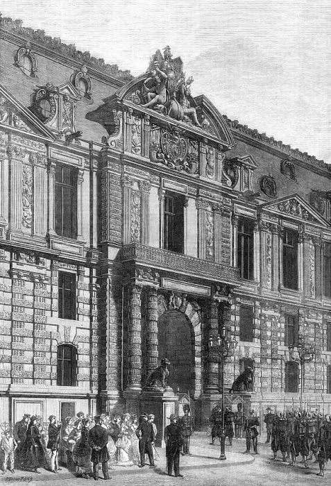 Framed Print : New buildings of the Tuileries: the Emperor's Gateway, 1869. Creator: Unknown Framed Print : New buildings of the Tuileries: the Emperor's Gateway, 1869. Creator: Unknown