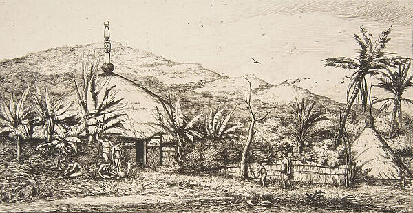 New Caledonia: Large native hut on the road from Balade to Puebo, 1845, 1863
