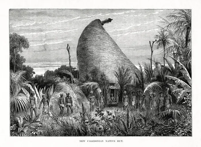 Framed Print : New Caledonian Native Hut, southwest Pacific, 1877 Framed Print : New Caledonian Native Hut, southwest Pacific, 1877
