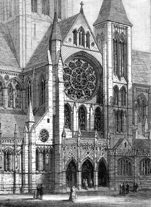 Framed Print : The new Cathedral of Truro (the architect's design): entrance to the South Transept, 1880. Creator: Unknown Framed Print : The new Cathedral of Truro (the architect's design): entrance to the South Transept, 1880. Creator: Unknown