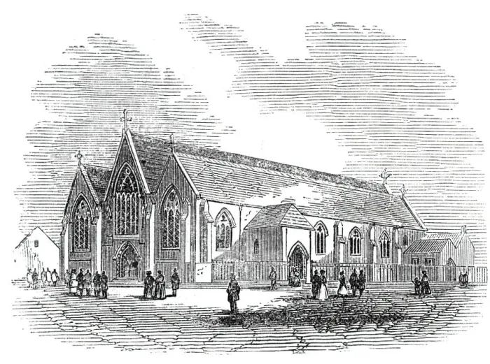 Framed Print : New Catholic church at Newcastle, 1844. Creator: Unknown Framed Print : New Catholic church at Newcastle, 1844. Creator: Unknown