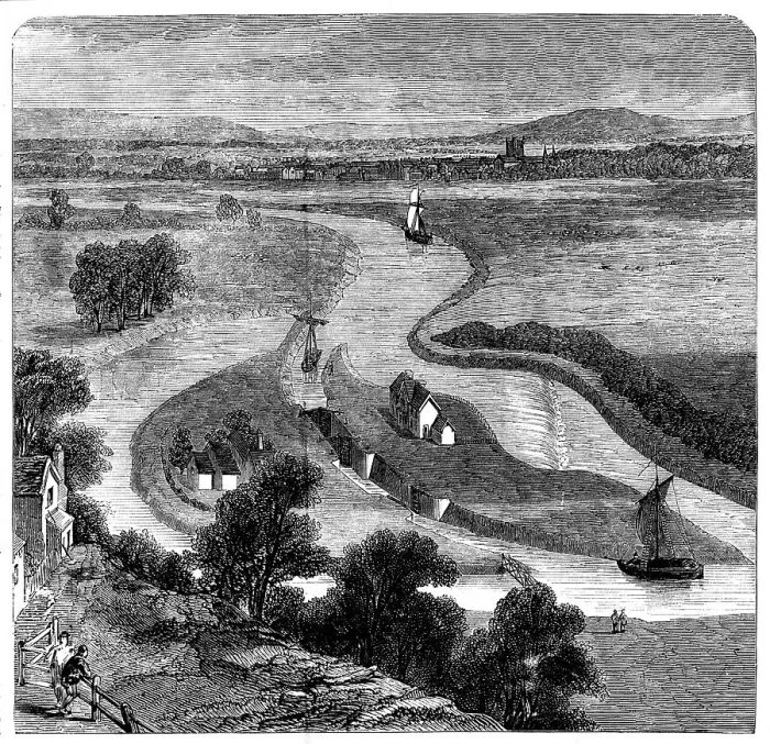 Framed Print : A New Channel at Upton-on-Severn, opened August 10, 1858. Creator: Unknown Framed Print : A New Channel at Upton-on-Severn, opened August 10, 1858. Creator: Unknown