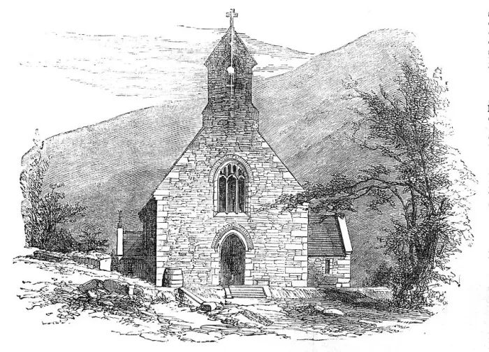 Framed Print : New Church, built by Sir Benjamin Hall, at Abercarn, South Wales, 1854. Creator: Unknown