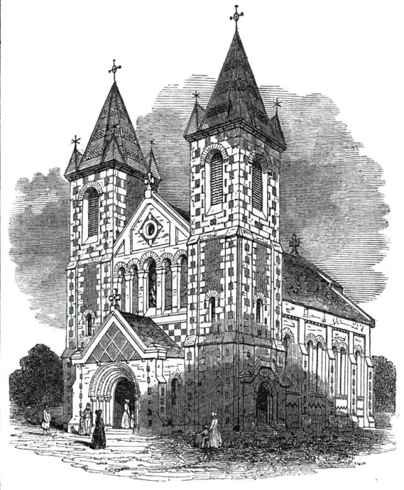Framed Print : New church, at Kensall Green, 1844. Creator: Unknown Framed Print : New church, at Kensall Green, 1844. Creator: Unknown