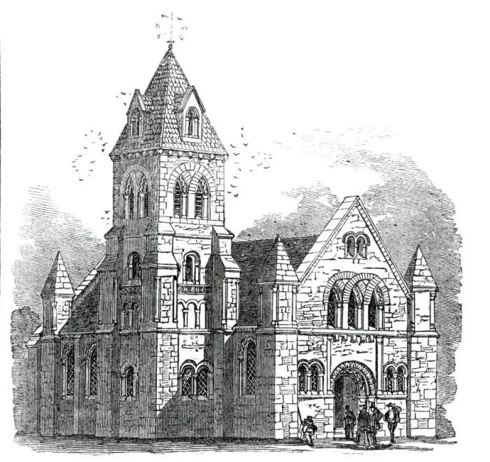 Framed Print : New Church at Llanmyneck, 1844. Creator: Unknown Framed Print : New Church at Llanmyneck, 1844. Creator: Unknown