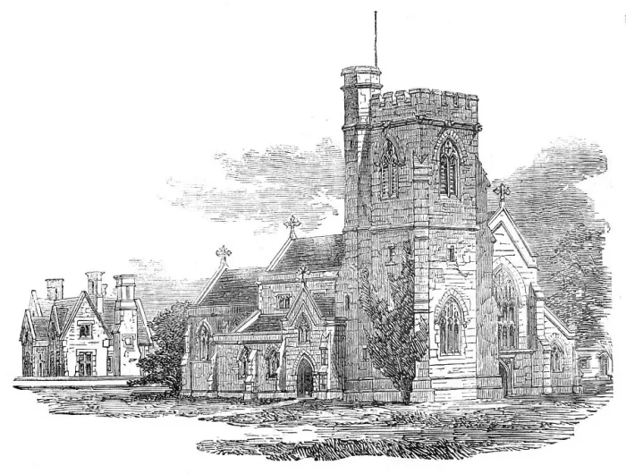 Framed Print : New Church of St. John the Baptist, Isleworth, 1857. Creator: Unknown Framed Print : New Church of St. John the Baptist, Isleworth, 1857. Creator: Unknown