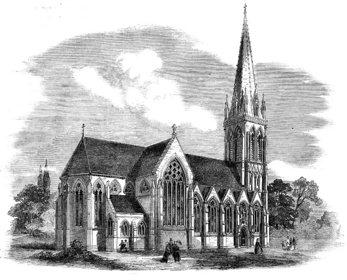 Framed Print : New Church of St. Mary, Stoke Newington, 1858. Creator: Unknown Framed Print : New Church of St. Mary, Stoke Newington, 1858. Creator: Unknown
