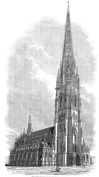 The new Church of St. Nicholas at Hamburg, 1845. Creator: Unknown