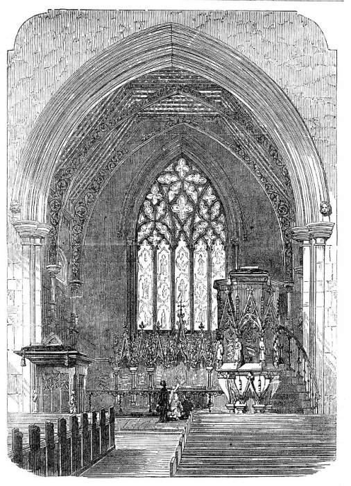 Framed Print : New Church of St. Saviour, Warwick-Road, Paddington - the Chancel, 1856. Creator: Unknown Framed Print : New Church of St. Saviour, Warwick-Road, Paddington - the Chancel, 1856. Creator: Unknown