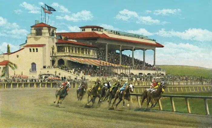 Framed Print : New Club House and Grand Stand, Agua Caliente Jockey Club, c1939 Framed Print : New Club House and Grand Stand, Agua Caliente Jockey Club, c1939