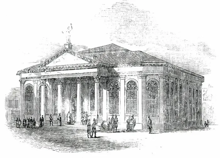 Framed Print : New Corn Exchange at Ipswich, 1850. Creator: Unknown Framed Print : New Corn Exchange at Ipswich, 1850. Creator: Unknown