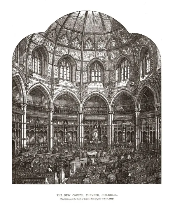 Framed Print : The New Council Chamber Guildhall, 1884, (1886). Artist: Horace Jones Framed Print : The New Council Chamber Guildhall, 1884, (1886). Artist: Horace Jones