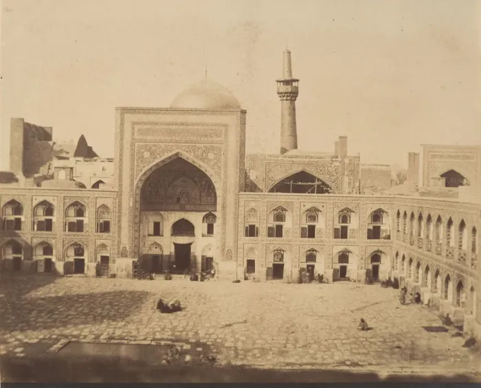 Framed Print : [New Court of Imam Riza, MESHED], 1840s-60s. Creator: Possibly by Luigi Pesce