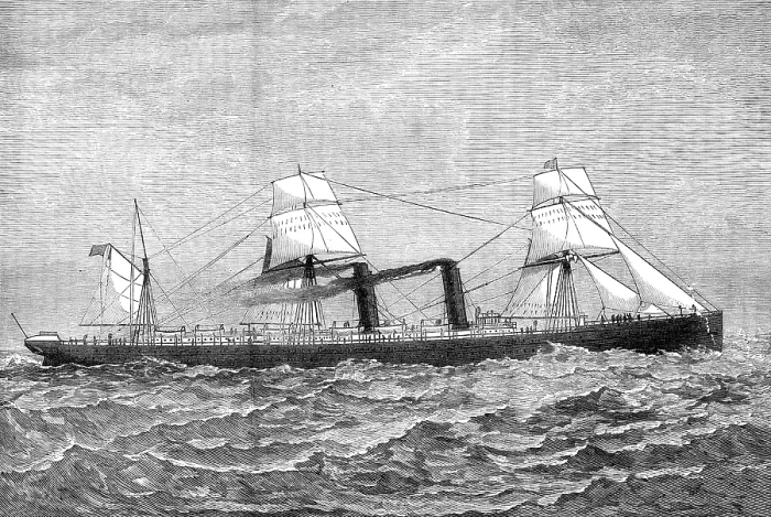 Framed Print : The new Cunard steam-ship Servia, 1881. Creator: Unknown Framed Print : The new Cunard steam-ship Servia, 1881. Creator: Unknown