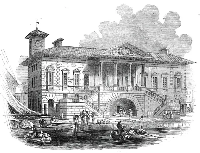 Framed Print : The new Custom House, Ipswich, 1845. Creator: Unknown Framed Print : The new Custom House, Ipswich, 1845. Creator: Unknown
