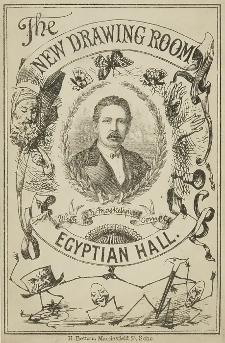Framed Print : The New Drawing Room, Egyptian Hall, with J.N. Maskelyne's Compliments, late 19th century. Creator: Unknown. The New Drawing Room, Egyptian Hall, with J.N. Maskelyne's Compliments, late 19th century. Creator: Unknown Framed Print : The New Drawing Room, Egyptian Hall, with J.N. Maskelyne's Compliments, late 19th century. Creator: Unknown. The New Drawing Room, Egyptian Hall, with J.N. Maskelyne's Compliments, late 19th century. Creator: Unknown