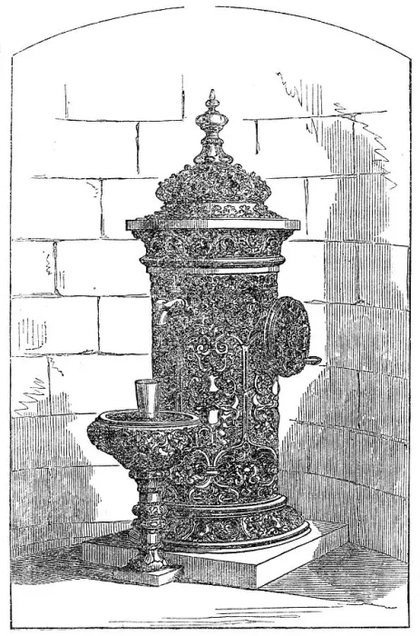 Framed Print : New drinking-fountain at Bowness, Windermere, 1862. Creator: Unknown Framed Print : New drinking-fountain at Bowness, Windermere, 1862. Creator: Unknown