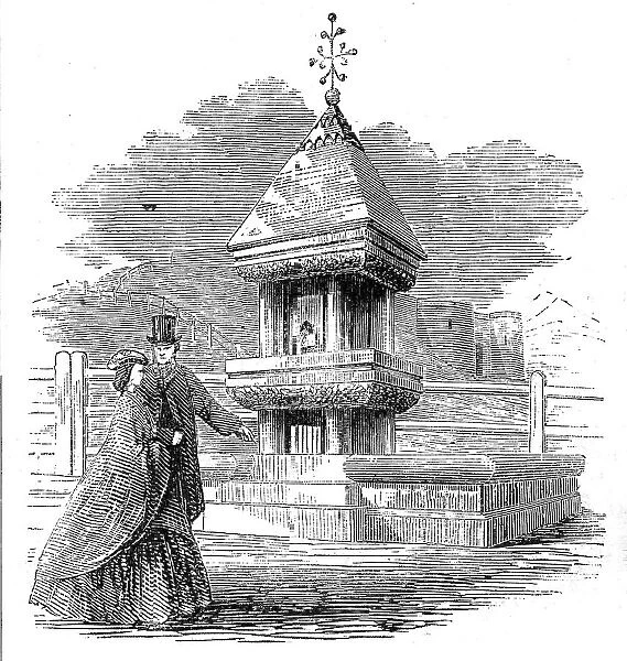 New drinking-fountain at Scarborough, 1860. Creator: Unknown