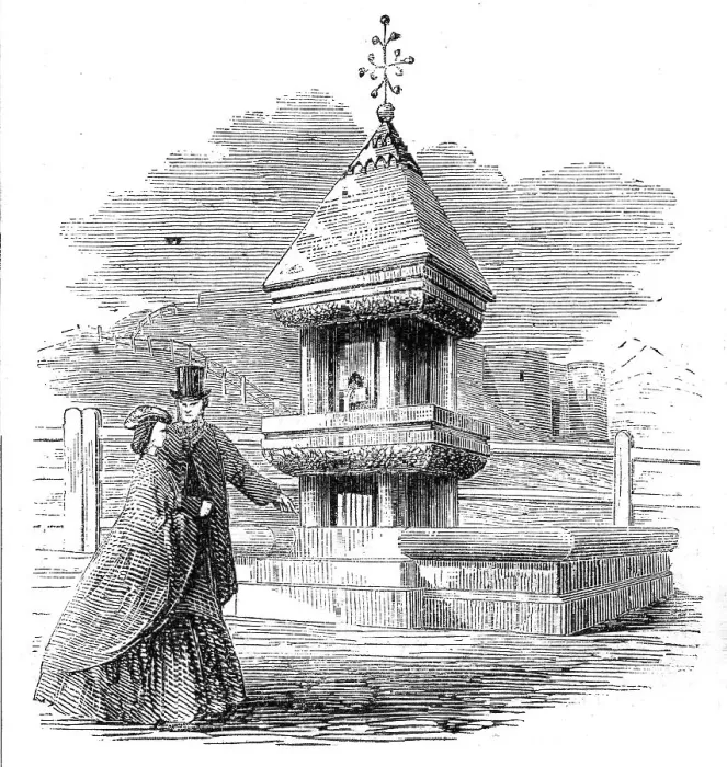 Framed Print : New drinking-fountain at Scarborough, 1860. Creator: Unknown Framed Print : New drinking-fountain at Scarborough, 1860. Creator: Unknown