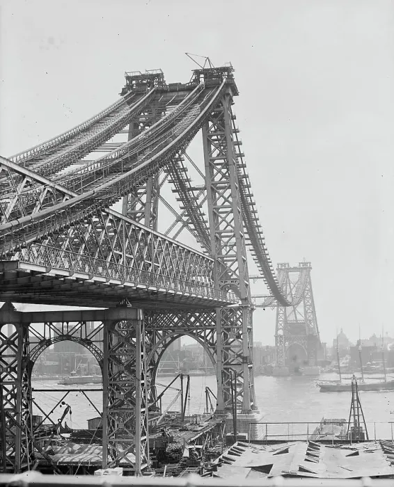Framed Print : New East River bridge (Williamsburg Bridge) from Brooklyn, New York, N.Y. between 1900 and 1906. Creator: Unknown Framed Print : New East River bridge (Williamsburg Bridge) from Brooklyn, New York, N.Y. between 1900 and 1906. Creator: Unknown