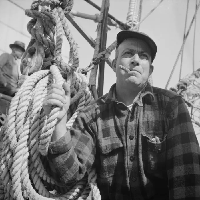Framed Print : New England fisherman, New York, 1943. Creator: Gordon Parks Framed Print : New England fisherman, New York, 1943. Creator: Gordon Parks
