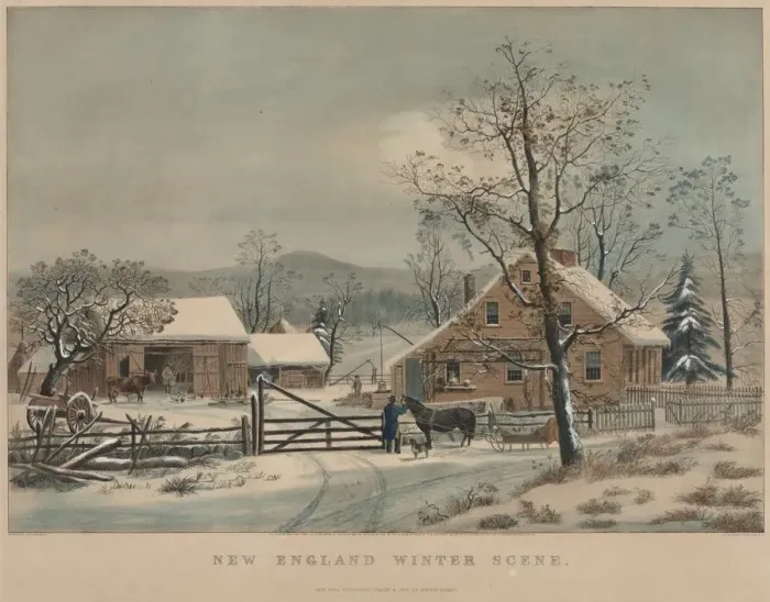 Framed Print : New England Winter Scene, 1861. Creator: James Merritt Ives (American, 1824-1895) Framed Print : New England Winter Scene, 1861. Creator: James Merritt Ives (American, 1824-1895)
