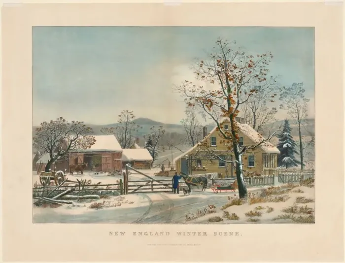 Framed Print : New England Winter Scene, 1861. Creator: James Merritt Ives (American, 1824-1895) Framed Print : New England Winter Scene, 1861. Creator: James Merritt Ives (American, 1824-1895)