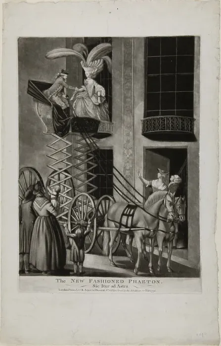 Framed Print : The New Fashion Phaeton, February 22, 1776. Creator: Philip Dawe Framed Print : The New Fashion Phaeton, February 22, 1776. Creator: Philip Dawe
