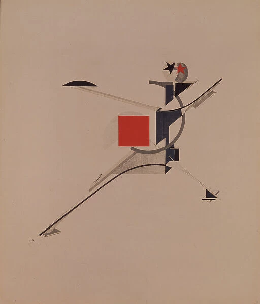 The New. Figurine for the opera Victory over the sun by A. Kruchenykh, 1920-1921. Artist: Lissitzky, El (1890-1941)
